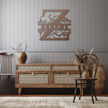 Load image into Gallery viewer, Z Barn Door Split Letter Steel Custom Monogram