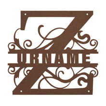 Load image into Gallery viewer, Z Barn Door Split Letter Steel Custom Monogram