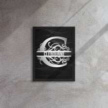 Load image into Gallery viewer, C Black &amp; Chrome Vertical Split Initial Monogram on Canvas