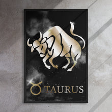 Load image into Gallery viewer, TAURUS POLISHED BRONZE canvas on black