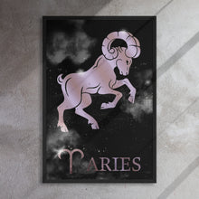 Load image into Gallery viewer, ARIES POLISHED ROSE canvas on black