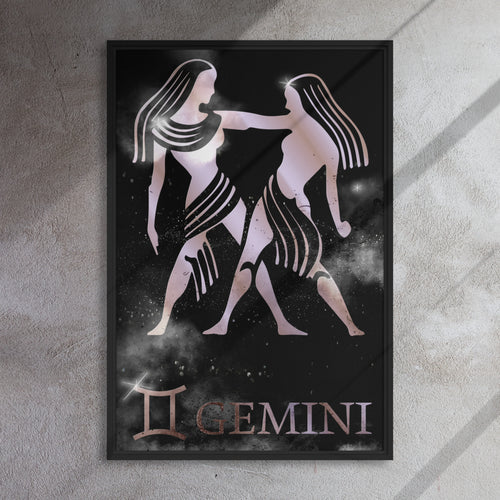 GEMINI POLISHED ROSE canvas on black
