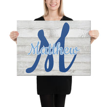 Load image into Gallery viewer, Baby Blue Canvas Monogram