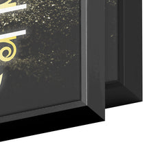 Load image into Gallery viewer, D Black &amp; Chrome Vertical Split Initial Monogram on Canvas