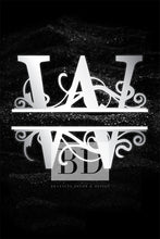 Load image into Gallery viewer, “W”Initial for Black and Chrome  -Vertical Framed Portrait-