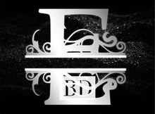 Load image into Gallery viewer, “E” Initial for Black and Chrome  -Horizontal Framed Portrait-