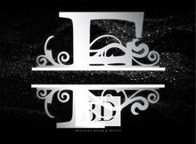 Load image into Gallery viewer, “F” Initial for Black and Chrome  -Horizontal Framed Portrait-