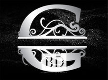 Load image into Gallery viewer, “G” Initial for Black and Chrome  -Horizontal Framed Portrait-