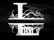 Load image into Gallery viewer, “L” Initial for Black and Chrome  -Horizontal Framed Portrait-