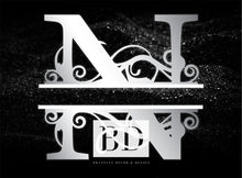 Load image into Gallery viewer, “N” Initial for Black and Chrome  -Horizontal Framed Portrait-