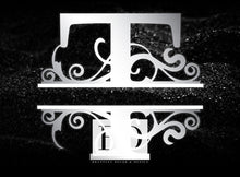 Load image into Gallery viewer, “T” Initial for Black and Chrome  -Horizontal Framed Portrait-